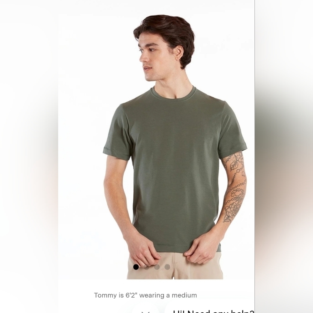Public Rec Forest Green Super Soft Pima Cotton Shortsleeve Shirt Crew Sz.L